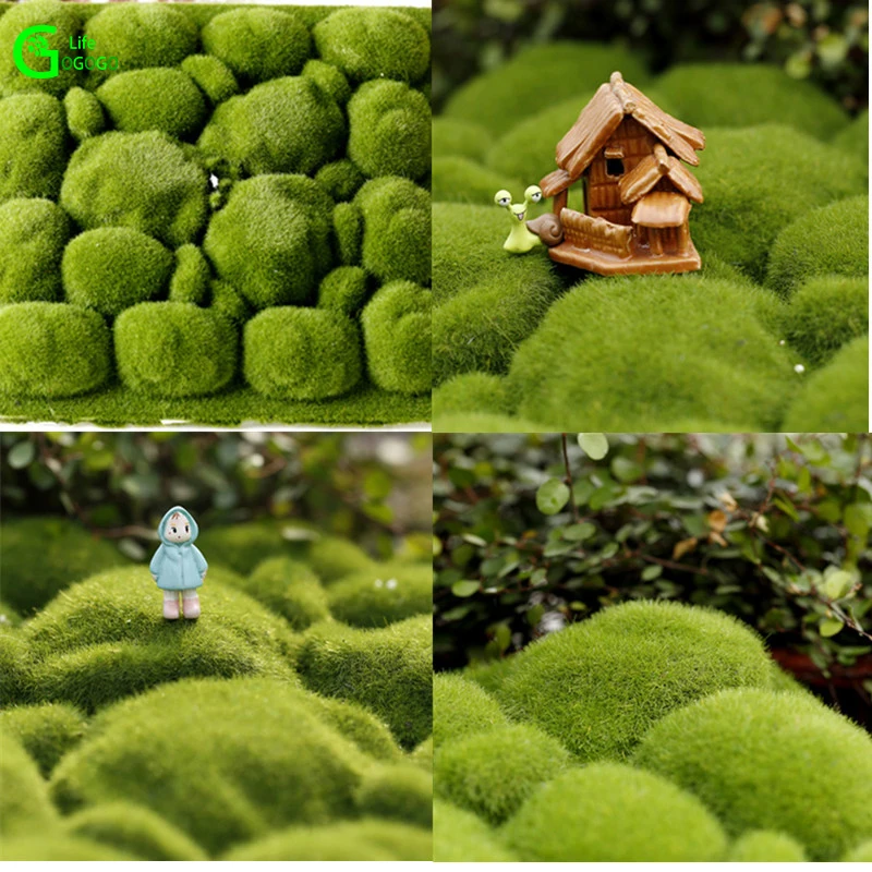 

1pcs Artificial Fake Moss Lawn Mossy Stone Model Turf Carpet Sod Grass Micro Landscape Fairy Garden Home Hotel Wall Balcony Deco