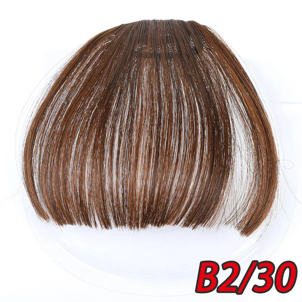 LiangMo короткие волосы на краю взрыва, челка клип волосы челка Прямо Синтетические натуральные волосы для наращивания - Цвет: b2-30