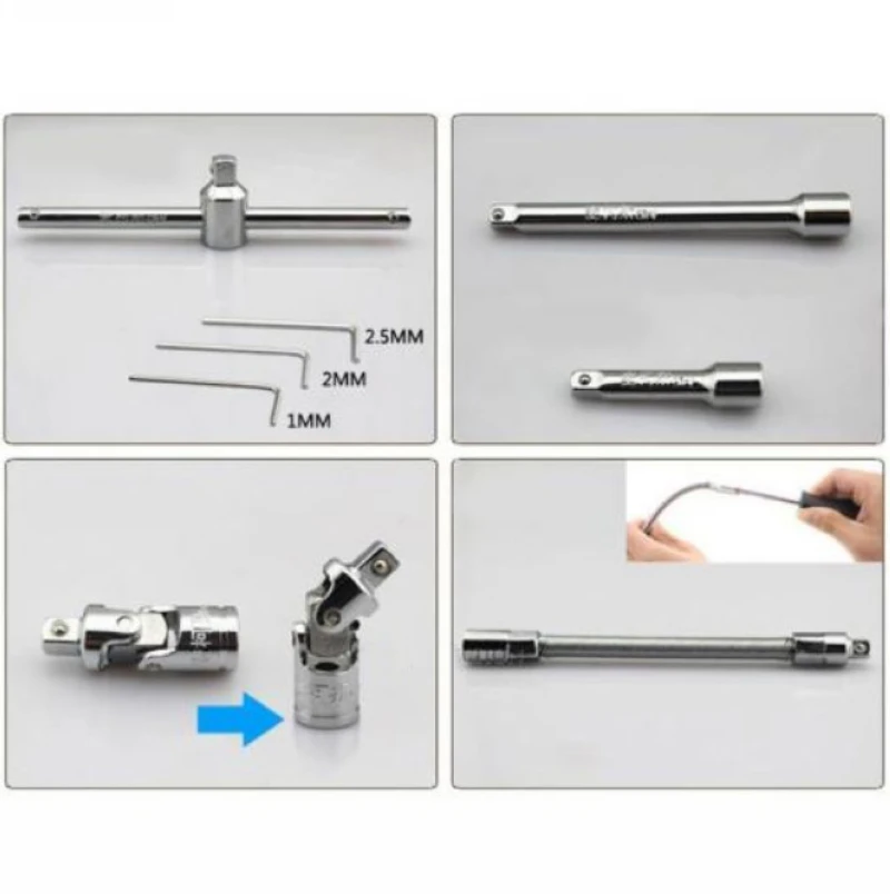 DWZ Car Repair Tool Sets 46pcs/set Combination Tool Wrench Set Batch Head Ratchet Pawl Socket Spanner Screwdriver