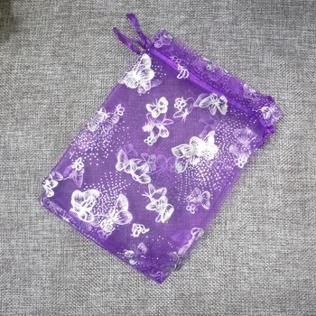 

100pcs heart-shaped bronzing organza bag 13x18CM jewelry bag drawer wedding gift decoration gift candy bag 5ZDZ31-T