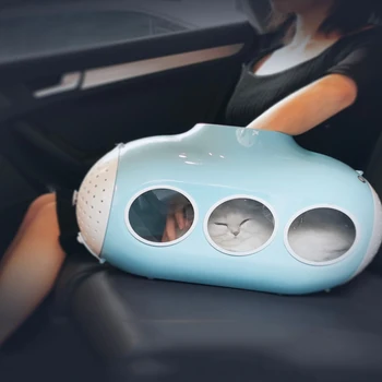

HEYPET Luxury Dog Cat Carrier Transparent Pet Capsule Transport Box Cats Bag Space Handbag ABS Carrying Dog Box Travel Products