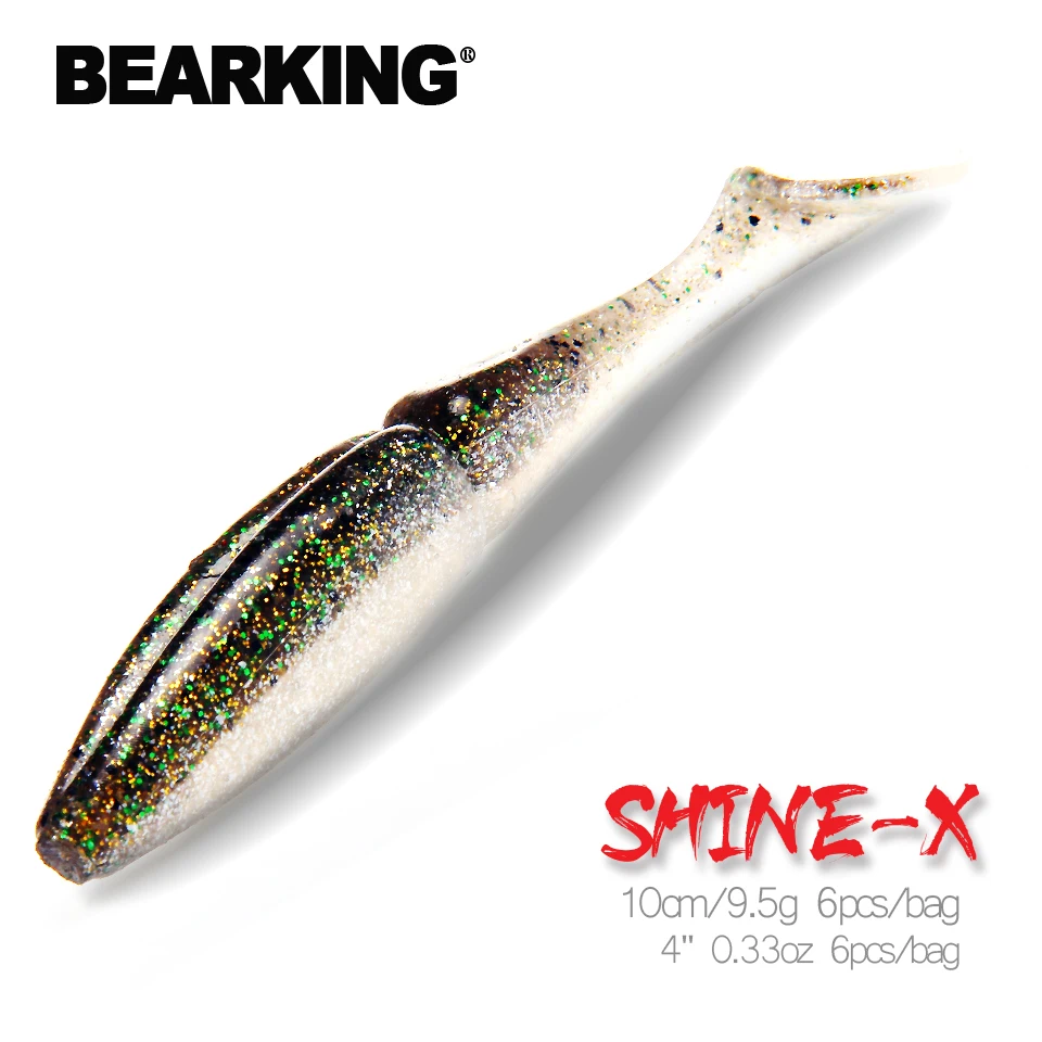 Bearking популярная приманка для рыбалки, мягкая профессиональная приманка, 4 дюйма, 6 шт., 10 см/9,5 г, качественный искусственный карп, воблеры
