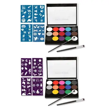 

15Colors Non Toxic Water-soluble Body Pigments Makeup Face Painting Kit Template