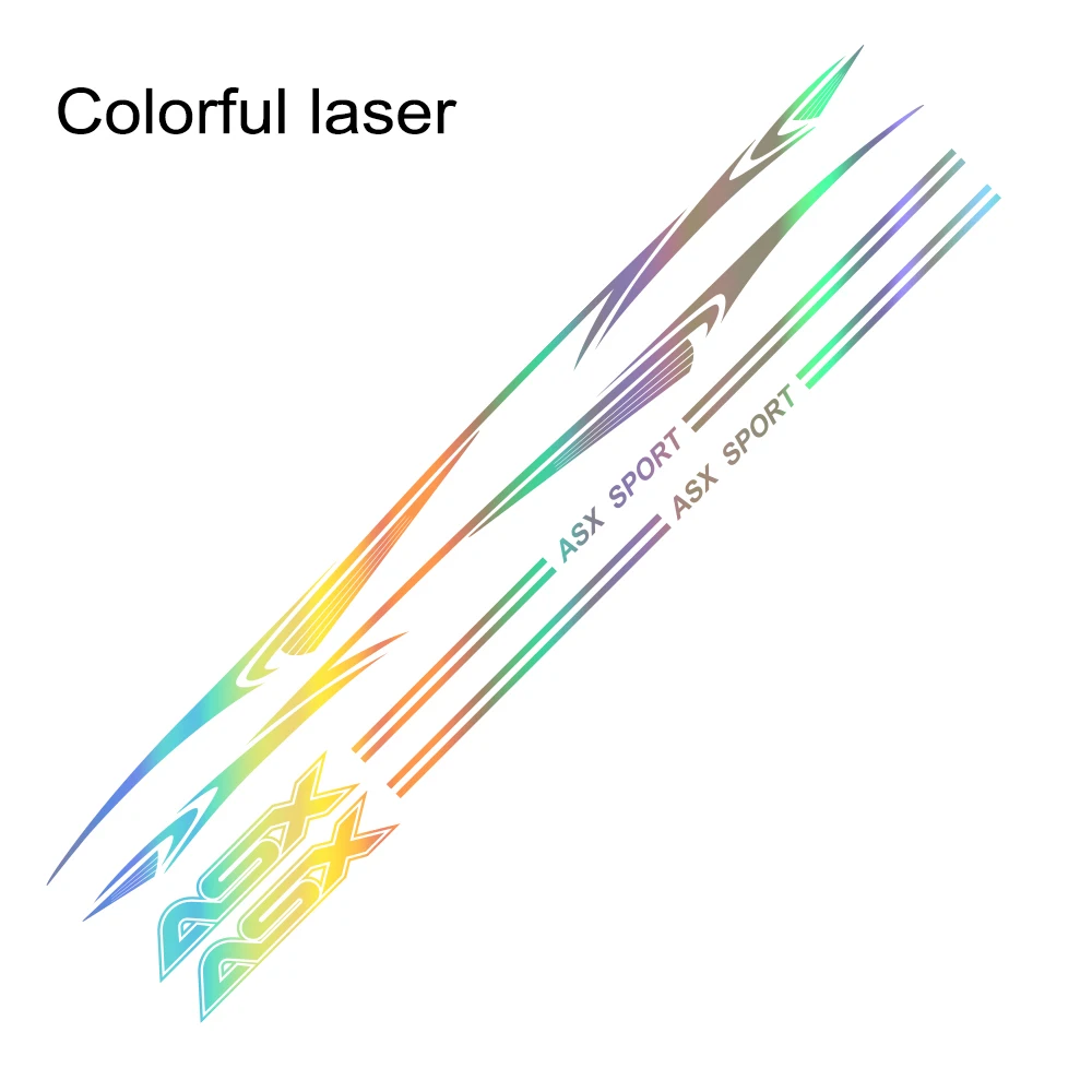 Colorful Laser 1 Набор забавных автомобильных наклеек для Mitsubishi ASX, светоотражающие автомобильные дверные боковые юбки, декоративные виниловые автомобильные наклейки и наклейки, аксессуары - Название цвета: Colorful Laser