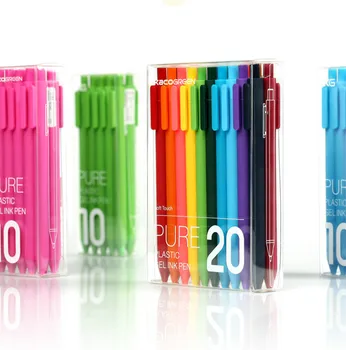 

10 Pcs/set Pure Color Black Ink Gel Pen Soft Rubber Colored Pen Retractable Candy Color Bullet Journal Fine Point Pen Supplies