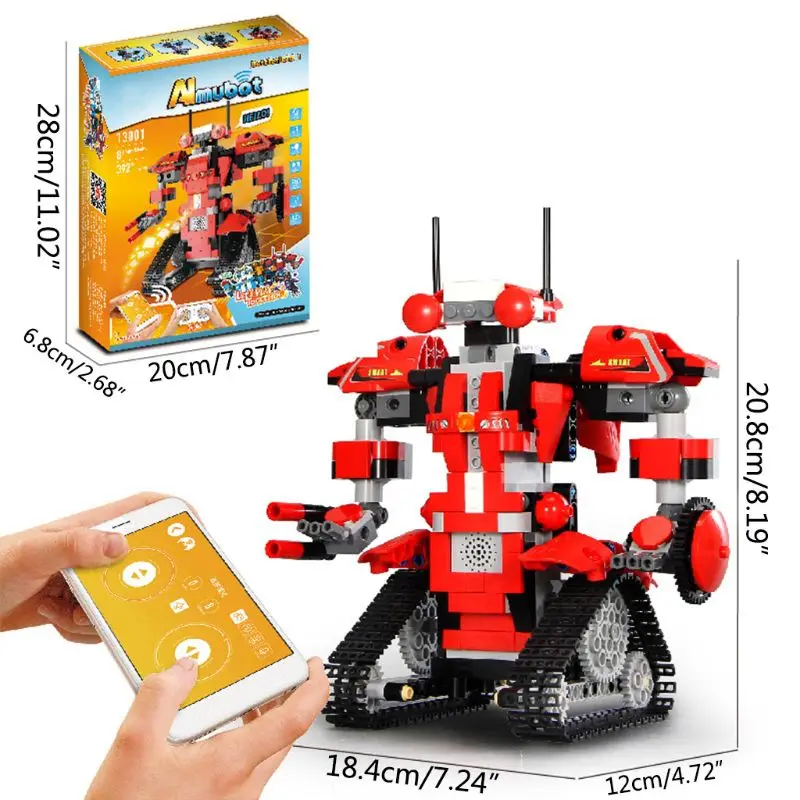 

1Set DIY Robot App Controlled Toy Educational Electric RC Robot Bricks Toys Intelligent Charging Gift for Boys Girls