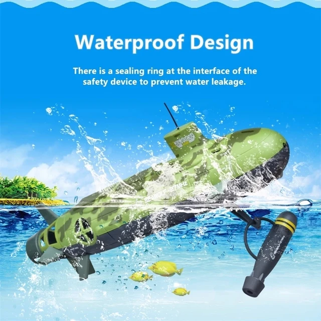 Tripple Motor RC Submarine 6CH Automatic Cooling Waterproof  Low Voltage Protection Electric Underwater Children's RC Toy Modle 2