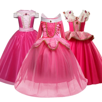 

Sleeping Beauty Bella Fancy Children Princess Dress For Halloween Cosplay Costume Dress For Shoulder Ankle Length Girls Clothes