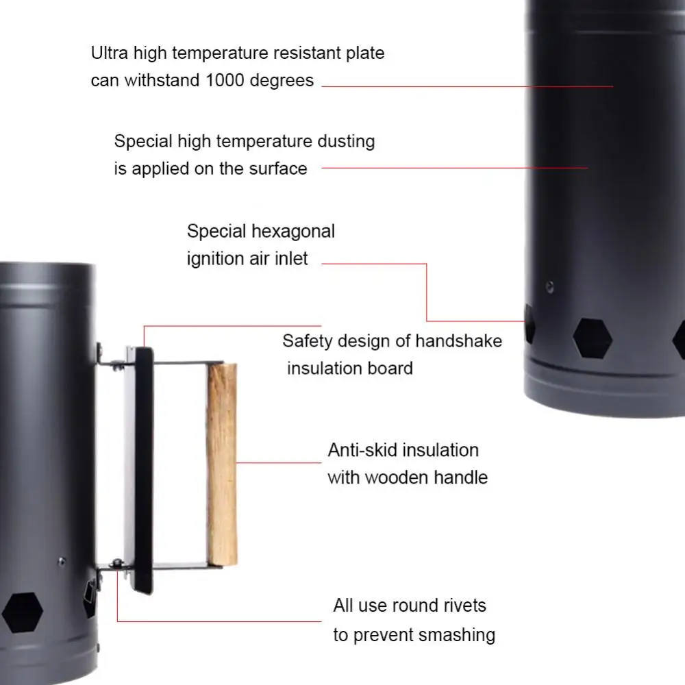 Fast Charcoal Ignition Barrel Carbon Stove for Outdoor Barbecue