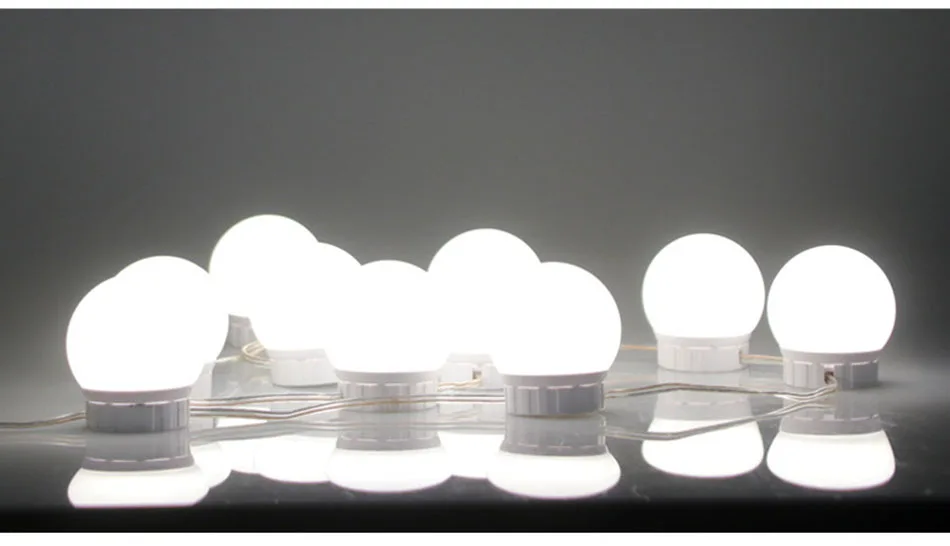 CanLing светодиодный светильник 12 В для макияжа, зеркальный светильник, голливудский туалетный светильник, бесступенчатый настенный светильник с регулируемой яркостью 2, 6, 10, 14 ламп, комплект для туалетного столика