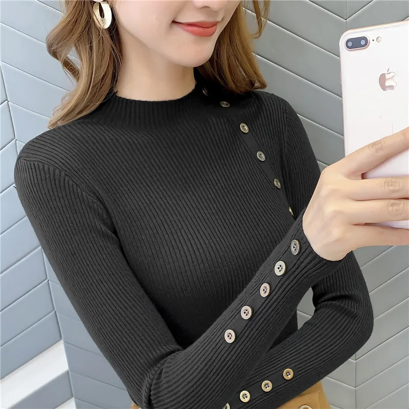 OHCLOTHING 9321 реальная съемка новая кнопка вязаный эластичный джемпер 25-1st пол, 4 строки, 5 полок