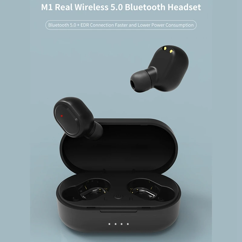 M1 TWS 5 0 Bluetooth Earphones 3D Stereo Wireless Earphones Earbuds Headset for Android Ios Fone De Ouvido with Dual Mic