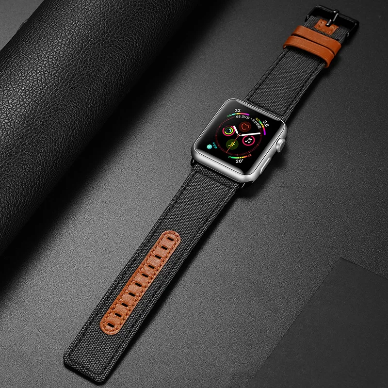 For Apple-Watch PU Leather Watch band 38-40mm Universal bands With Steel Buckle Strap Leisure Smart ring | Электроника