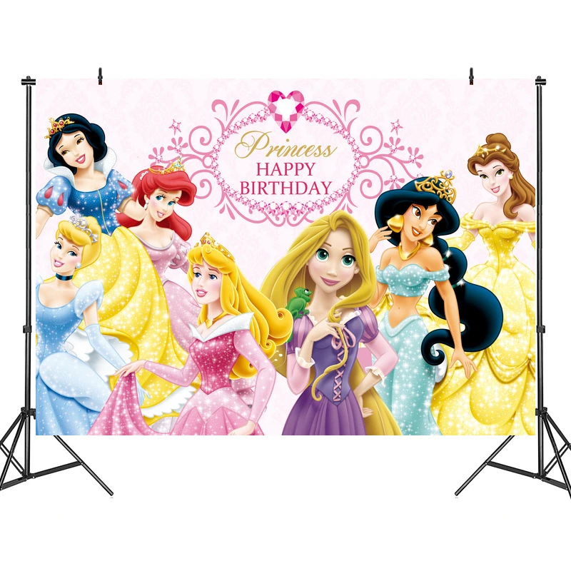 1pcs Six Princess Photography Decoration Backgrounds Vinyl Cloth Photo Shootings Backdrops for Kids Girl Birthday Party Supplies Events & Parties near me
