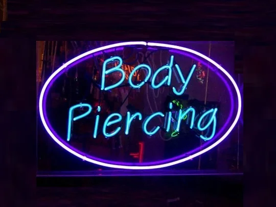 New Open Tattoo Body Piercing Beer Light Lamp Bar Neon Sign 17" 