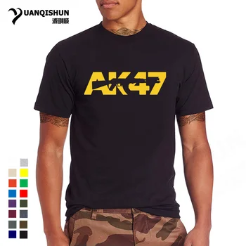 

2018 New Fashion Men T Shirt AK47 Letter Printing T-shirt High Quality 16 Colors O-neck 100% Cotton Tshirt AK-47 Tops AK 47 Tees