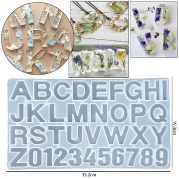 

Alphabet Number Pendant Silicone Resin Mold Personalized Keychain Jewelry Making