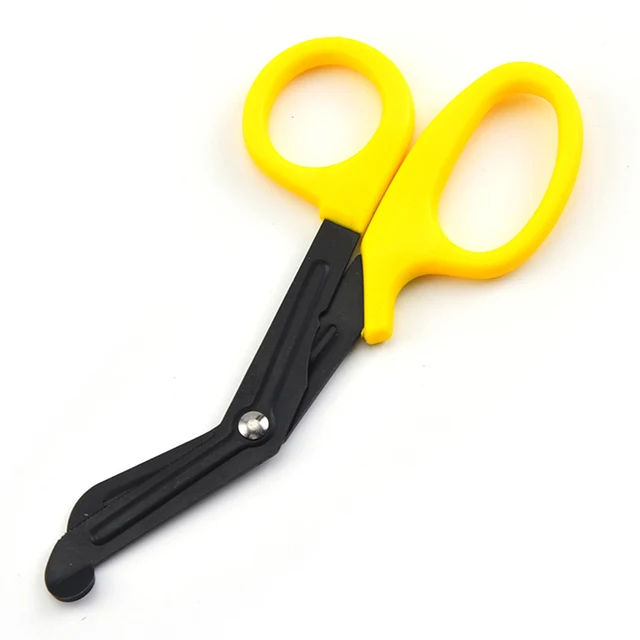 Nurse Trauma Scissors Nursing Survive Paramedic Medical Rescue Scissors Gauze Bandage Emergency First Aid Shear for Outdoor Camp yellow