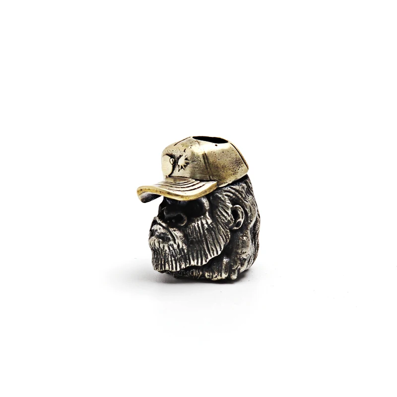 White Brass Monkey Knife Paracord Beads Outdoors DIY Tools EDC Lanyard Pendants Key Rings Accessories