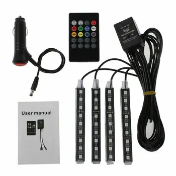 

4X Under Car Tube Neon Strip Light Kit RGB LED Underglow Underbody 12V UK