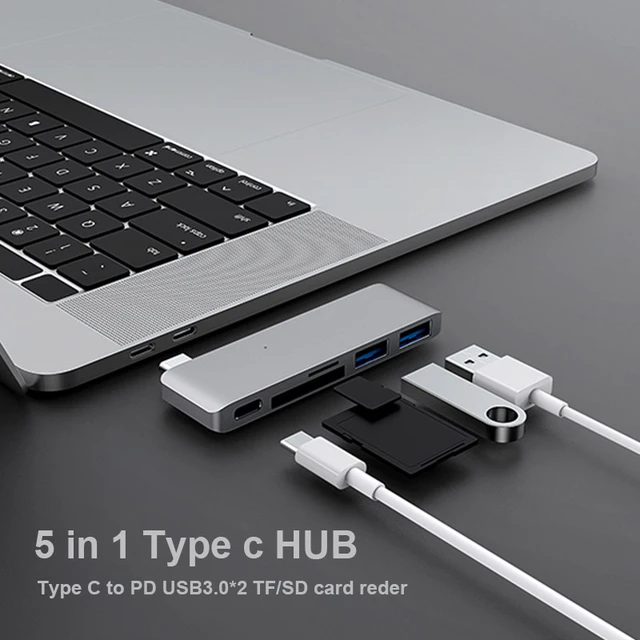 Apple Macbook Compatible Type C USB HUB Adapter With Thunderbolt