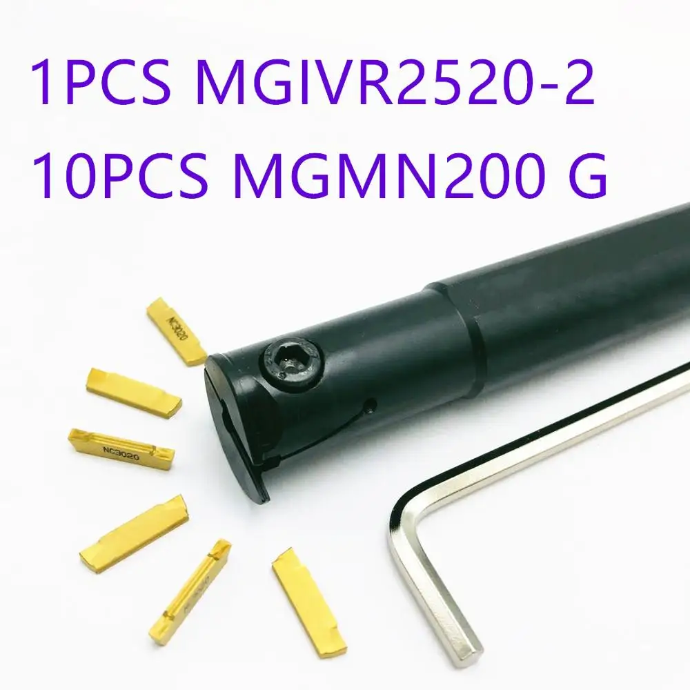 

1 piece MGIVR2520-2 HSS hole turret tool holder + 10 pieces MGMN200 G machine tool accessories carbide turning and milling tool
