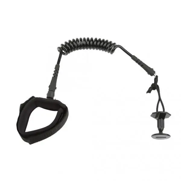 2Pcs Adjustable Bodyboard Surf Board Coiled Bicep Wrist Leash +Plug Black Bodyboard Wrist Leash Surfboard Accessories