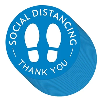 

16 Pack Social Distancing Floor Decals 12Inch Round Social Distancing Sign Removable Distancing Signs for Businesses