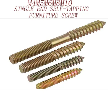 

M4/M5/M6/M8/M10plated zinc carbon steel single end self-tapping furniture screw connector woodworking dowel 730