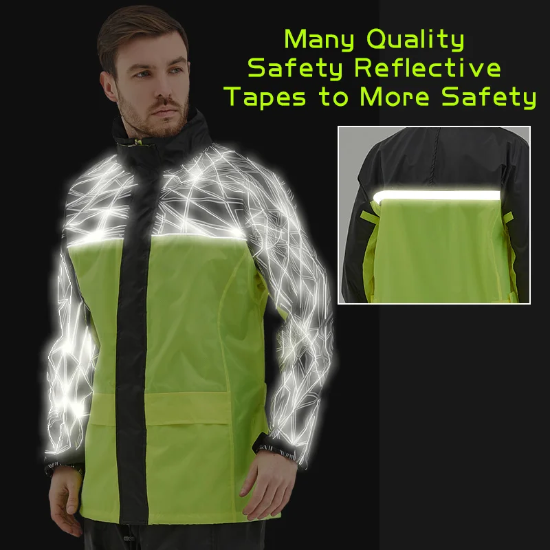 Ceny QIAN kombinezon przeciwdeszczowy nieprzepuszczalny kobiety mężczyźni z kapturem motocykl Poncho płaszcz przeciwdeszczowy motocykl odzież przeciwdeszczowa S 4XL wędkarstwo sprzęt przeciwdeszczowy