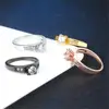 Zirconia cúbico 4 garra de la boda/anillos de compromiso de oro Color de rosa de la marca de moda CZ joyas en piedra para las mujeres/señora anel DFR051 ► Foto 3/6