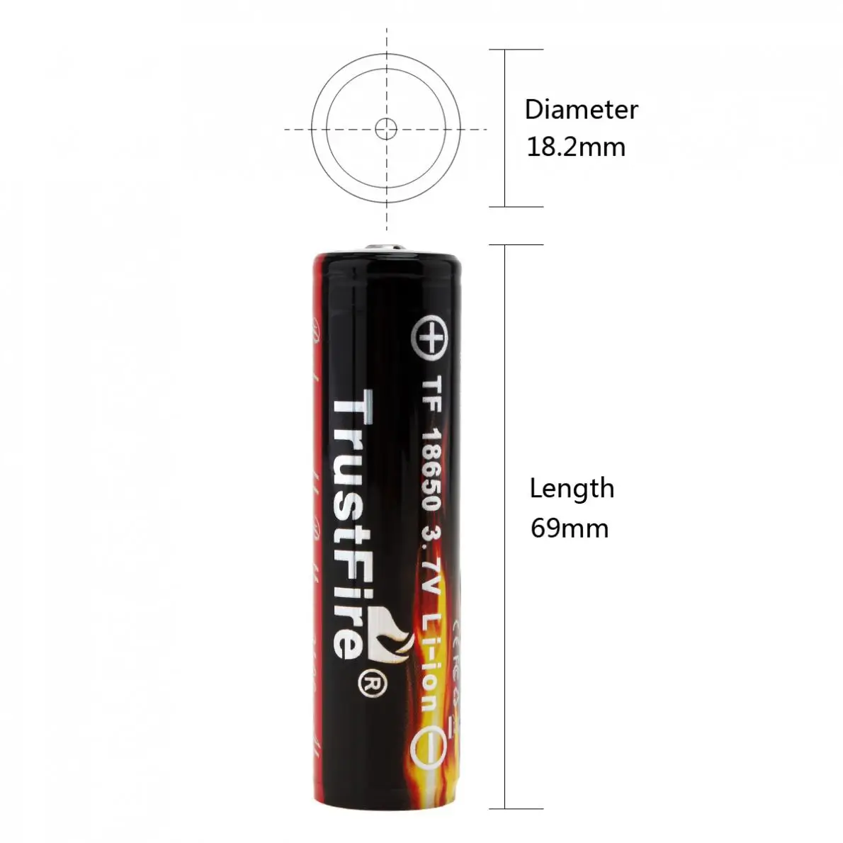 2 шт./лот TrustFire 3,7 V 18650 2400mAh литий-ионная аккумуляторная батарея с защищенной печатной платой для Светодиодный фонарей/фар