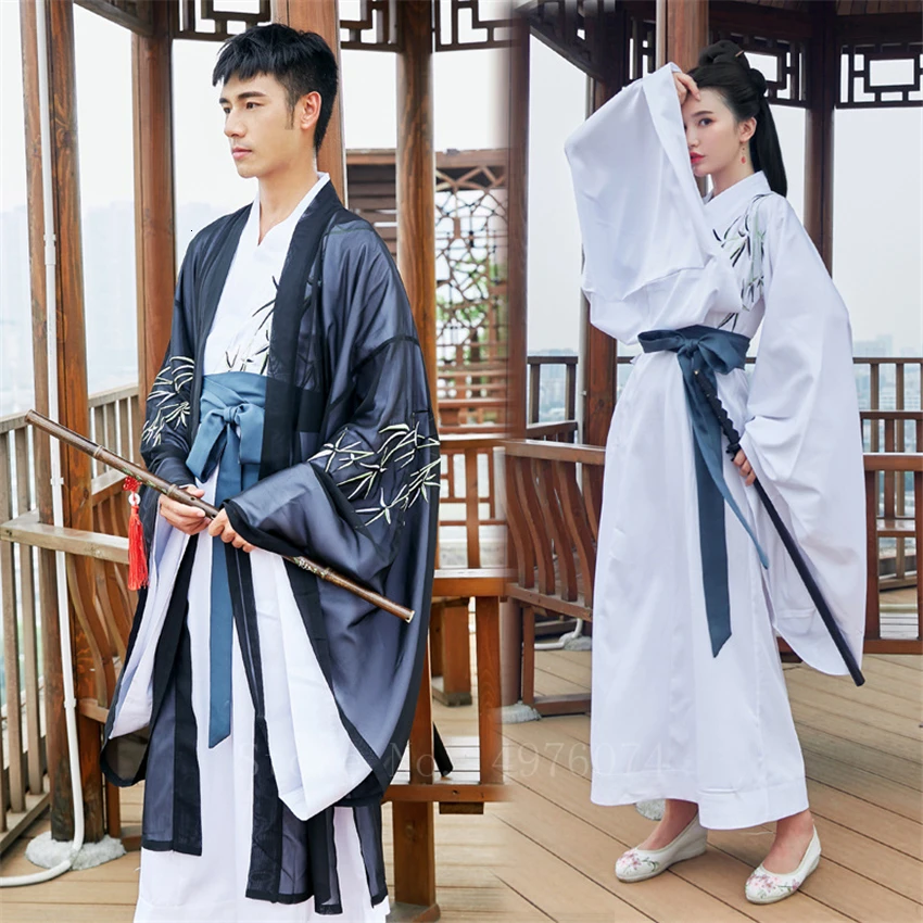 Традиционный китайский Hanfu взрослый Восточный древний фото костюм Национальная вышивка любовник год представление платье