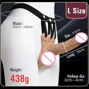 Wearable Hollow Dildo Pants Realistic Penis Sleeve Enlarger Penile Extender Strapon Harness Strap on Belt Sex Toys for Men Gay 4