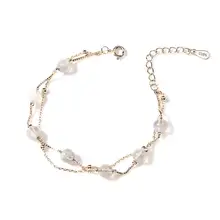 Браслет для валентинки многослойный натуральный лунный камень браслет женский двухслойный простой милый стиль браслеты студенческие влюбленные подарок