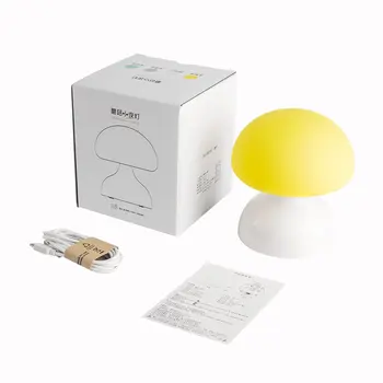 

ICOCO 1pc USB Rechargeable Battery Cute Cartoon Silicone Mushroom LED Night Light Table Lamp for Home Bedroom Decor Gift for Kid