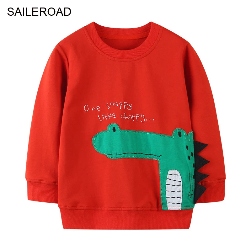 

SAILEROAD Children Boys Sweatshirts Animal Crocodile Kids Hoodies Clothes Autumn New Girls Sweatshirts for Children's Clothing