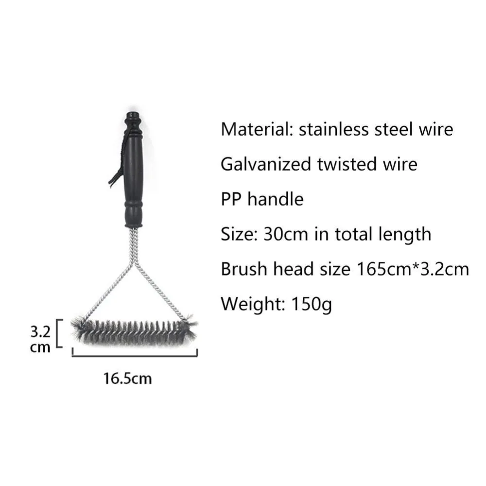 1 шт. антипригарная щетка для барбекю, гриля, барбекю, щетки из нержавеющей стали, чистящая проволока, ручка для барбекю, прочные инструменты с щетиной для приготовления пищи Z2A2