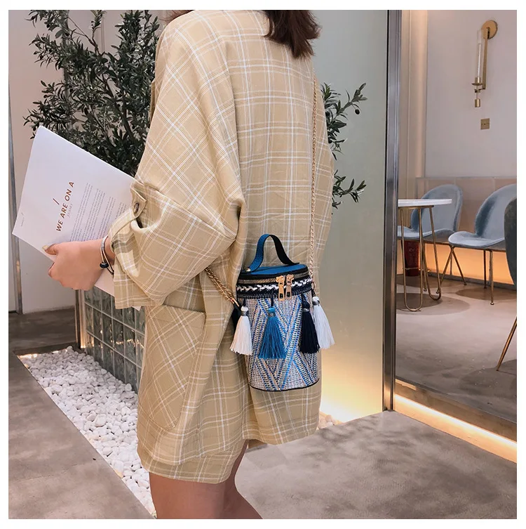 

Bag Women's 2019 New Style Fashion Hand Straw Bag Korean-style Chain Shoulder Versatile Bag Cool Hot Selling Woven Bag
