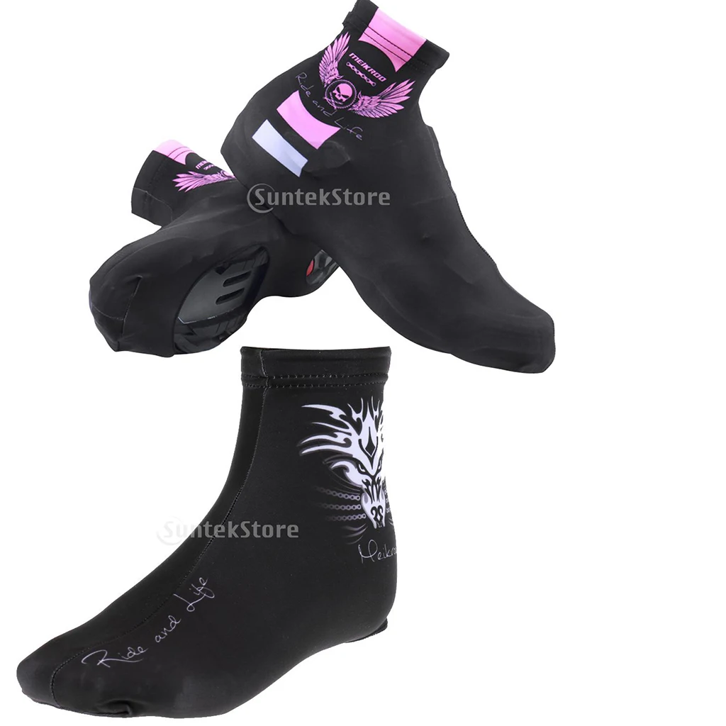 2 Sets Bike Shoe Covers Windproof Thermal Breathable Elastic Cycling Overshoes