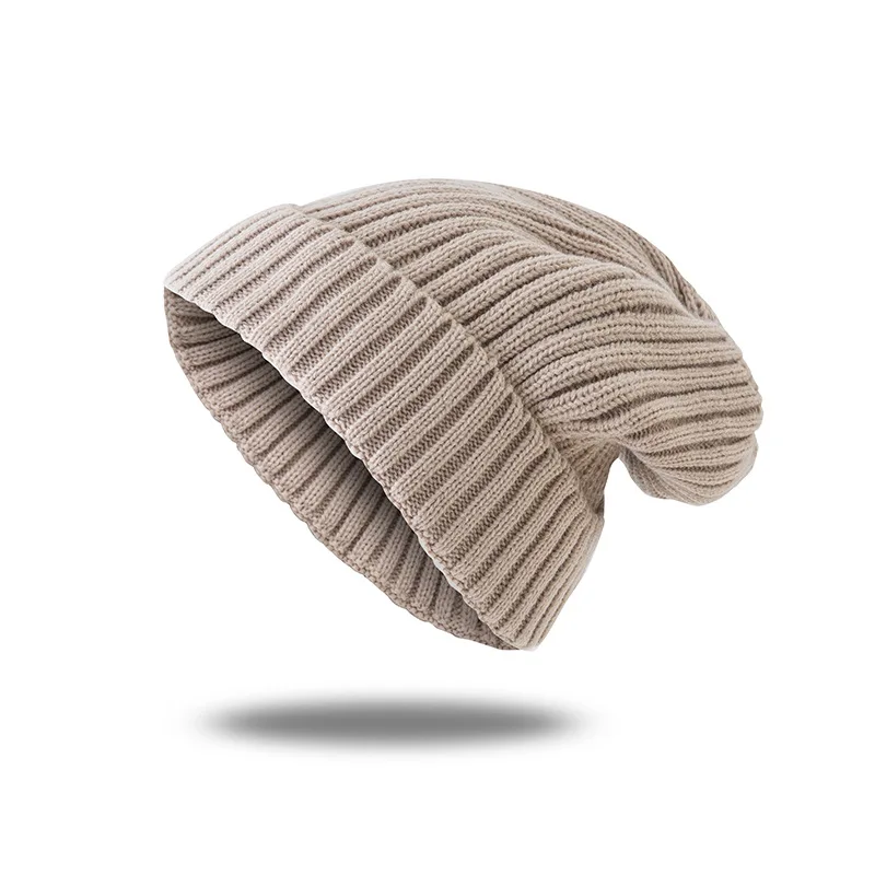 Бежевый Шапки зимние Skullies для Кепка унисекс теплые шапочки с зимней шапочкой мужские и женские шапки Beanie шапки зимние шапки - Цвет: Бежевый