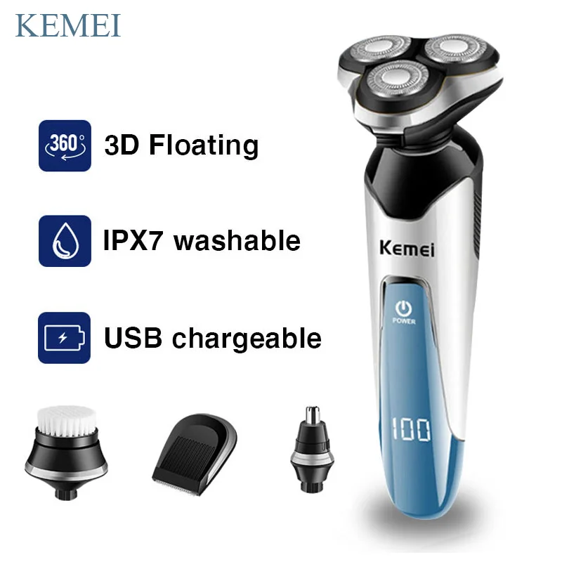 

KEMEI men shavers Beard Trimmer Razor Electric Hair Trimmer Razor Beard adjustment piece Electric Shaver Multifunction 5