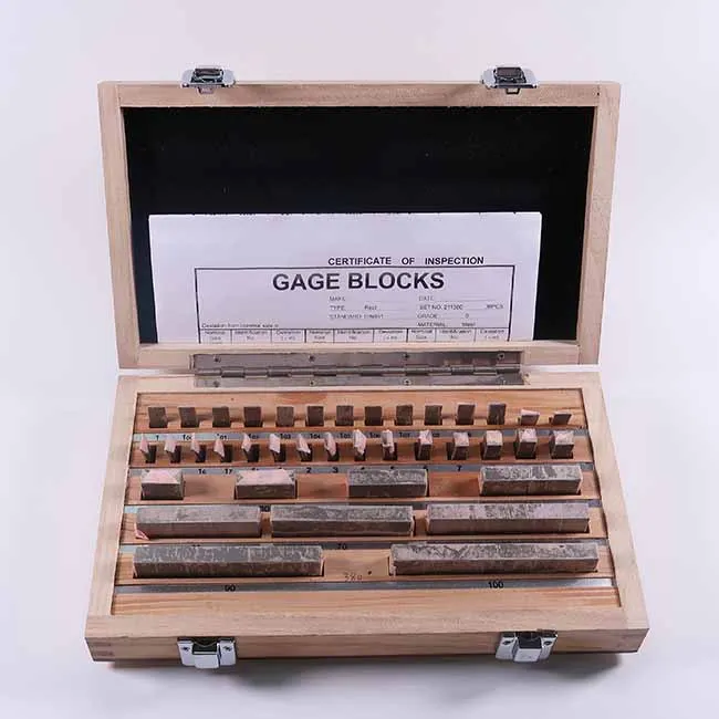 Certificated Gage Block Set 38 Pcs Grade 0 Slip Jo blocks 1-100mm
