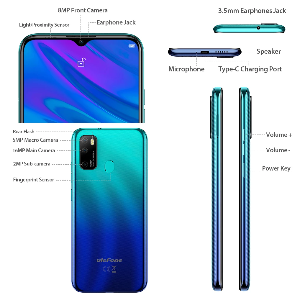 Ulefone Note 9P смартфон на Android 10 4 Гб + 64 ГБ экран 6 52 дюйма мобильный телефон