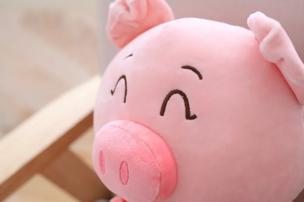 Piggy Cute Cartoon Animal Pink Black Pig Funny Pig Baby Sleeping Sofa Pillow Doll Kid Toy