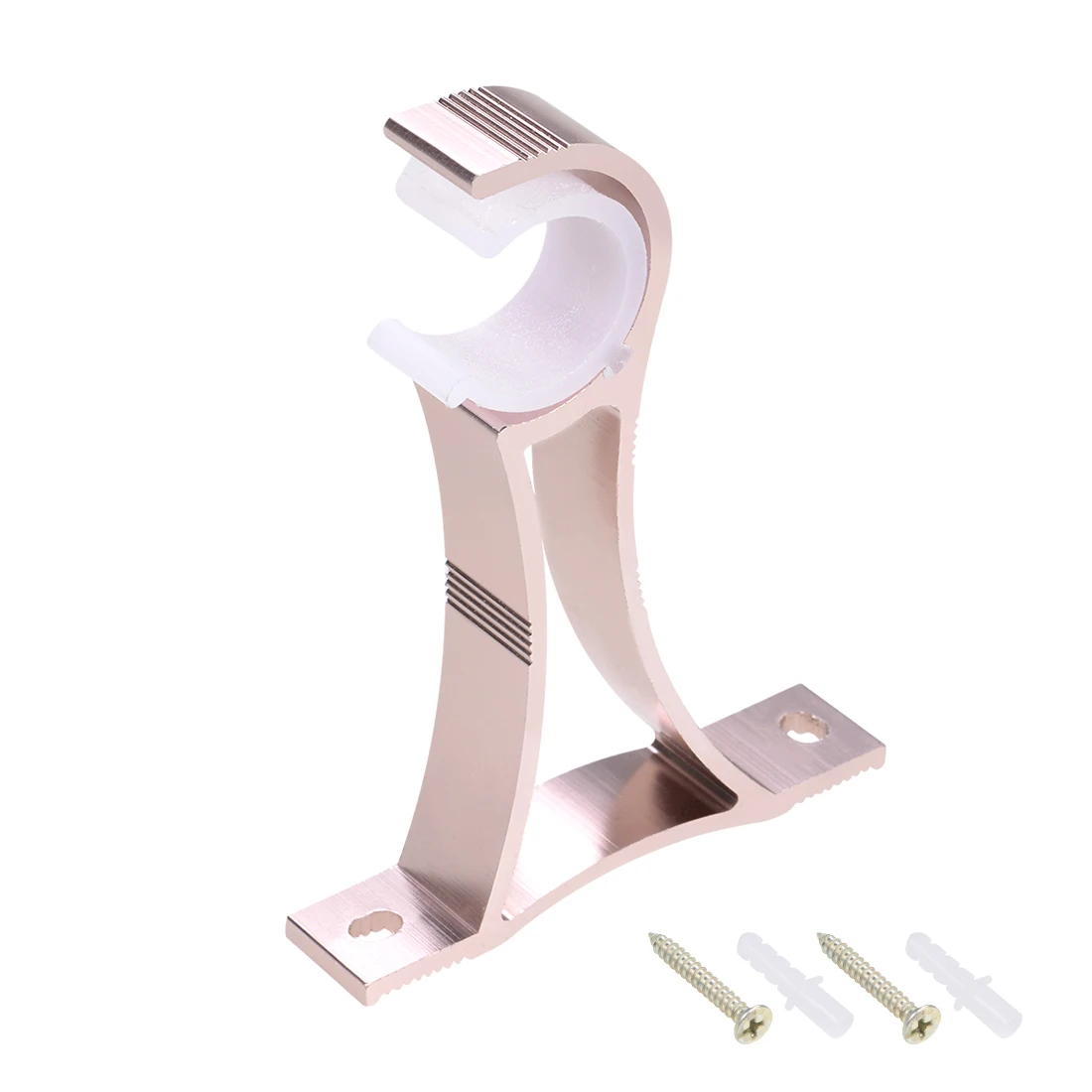 

uxcell 1/2/4pcs 4 colors Curtain Rod Bracket Aluminum Alloy Single Holder Support for 25mm Drapery Rod 118x88x18mm