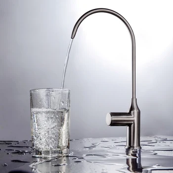 

Beiluode Filter Kitchen Faucet Water Mixer Crane Pure Water Faucets Deck Mounted Sink Tap 304 Stainless Steel Finished JS1001