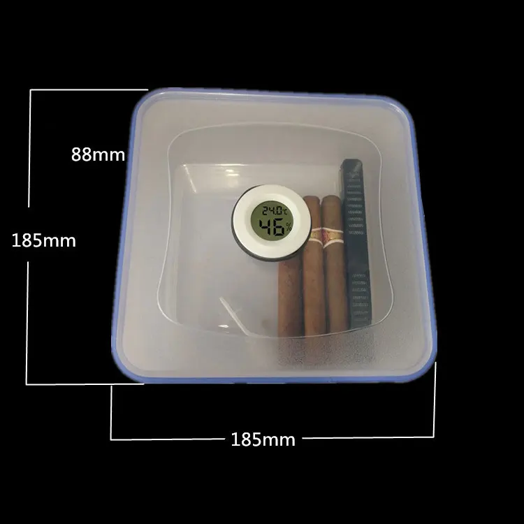Прозрачный цифровой гигрометр с держателем 22-32 чехол для сигар с уплотнением, контейнер для хранения, гаджет для курения, лучший Европейский подарок
