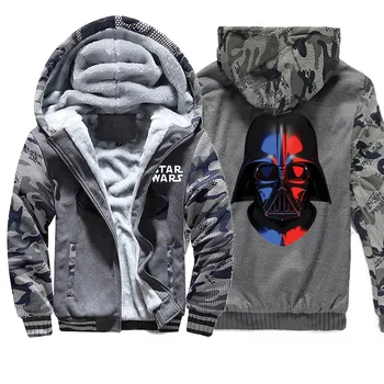 

Star Wars Darth Vader Funny Camo Hoodies Men Funny Fleece Outwear Coat Autumn Casual Plus Size Sportswear Hip Hop Streetwear