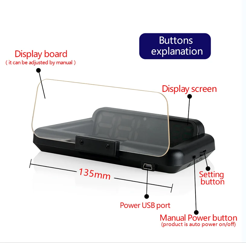 HEVXM высокое качество C500 дисплей с зеркальной проекцией цифровой автомобильный проектор скорости OBD2 автомобильный HUD Дисплей